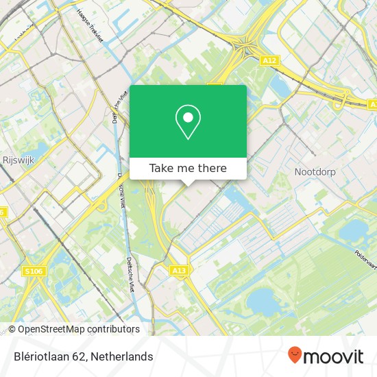 Blériotlaan 62, 2497 BM Den Haag Karte