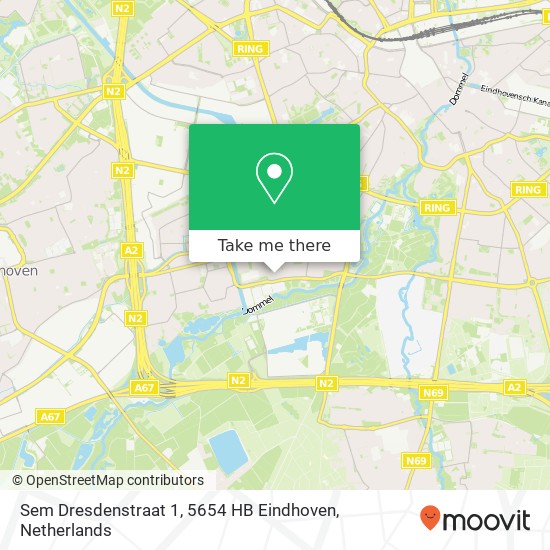 Sem Dresdenstraat 1, 5654 HB Eindhoven Karte