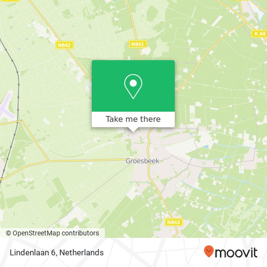 Lindenlaan 6, 6561 CG Groesbeek map