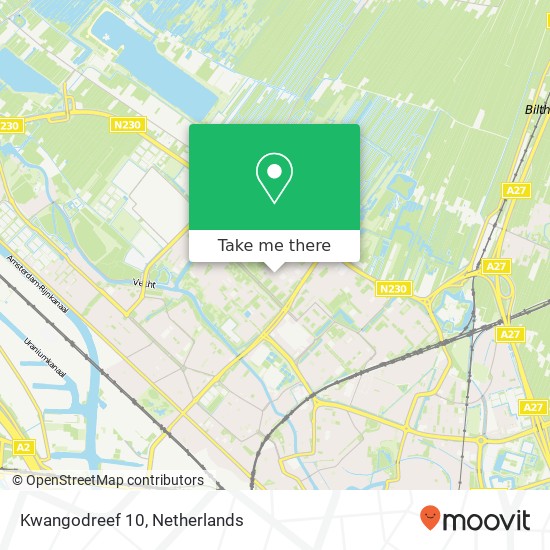 Kwangodreef 10, 3564 PE Utrecht map