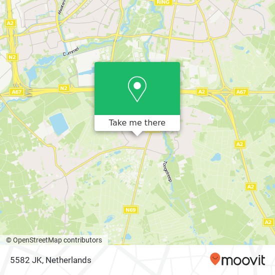 5582 JK, 5582 JK Waalre, Nederland map