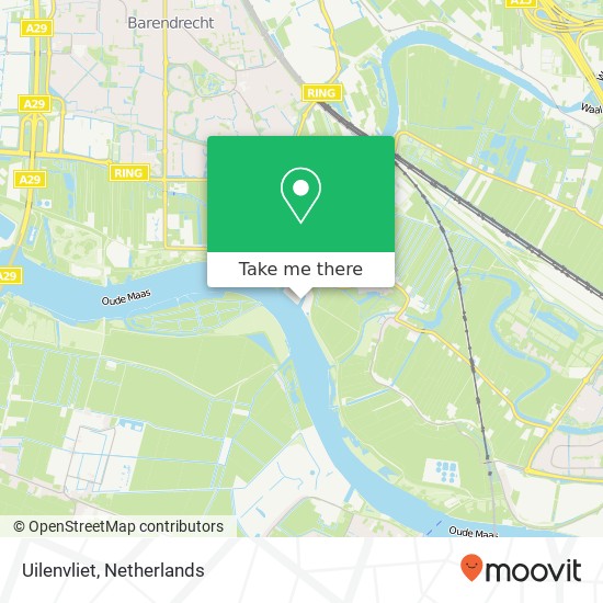 Uilenvliet, Uilenvliet, 2995 BE Heerjansdam, Nederland map