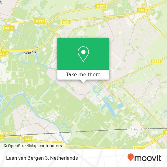 Laan van Bergen 3, 3703 TG Zeist map