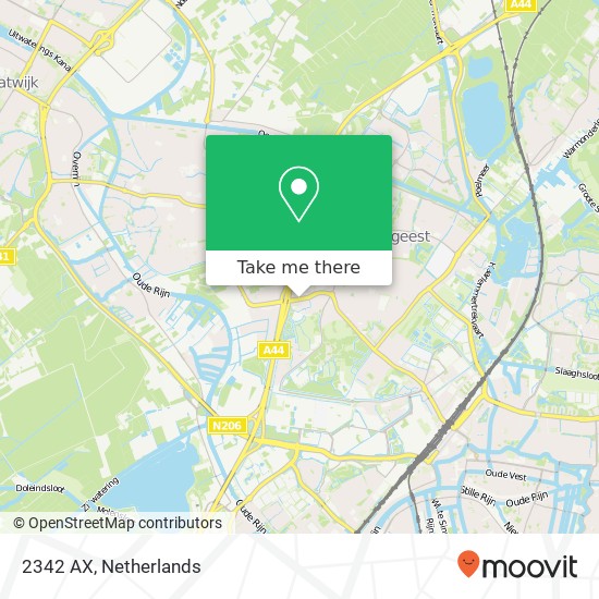 2342 AX, 2342 AX Oegstgeest, Nederland Karte