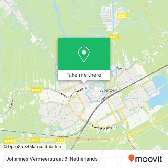Johannes Vermeerstraat 3, 3443 TC Woerden map