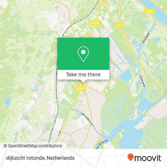 dijkzicht rotonde, 2071 EZ Santpoort-Noord Karte
