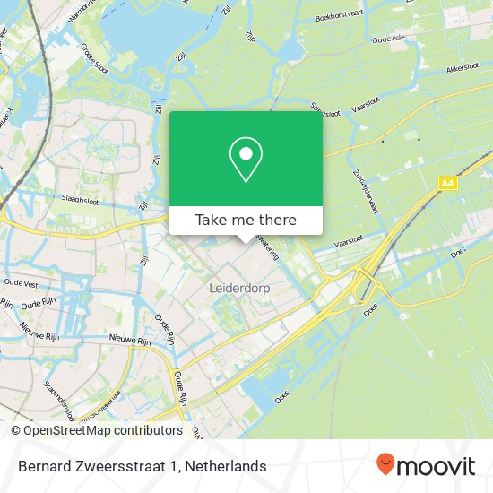Bernard Zweersstraat 1, 2353 KZ Leiderdorp map