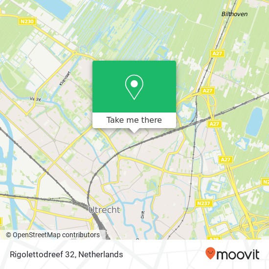 Rigolettodreef 32, 3561 HA Utrecht Karte