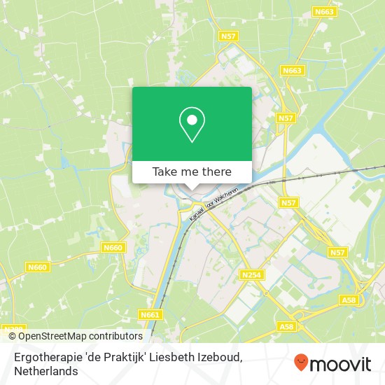 Ergotherapie 'de Praktijk' Liesbeth Izeboud, Kalverstraat 1 4331 LZ Middelburg map