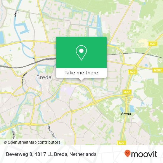 Beverweg 8, 4817 LL Breda map