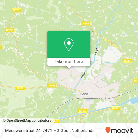 Meeuwenstraat 24, 7471 HG Goor Karte