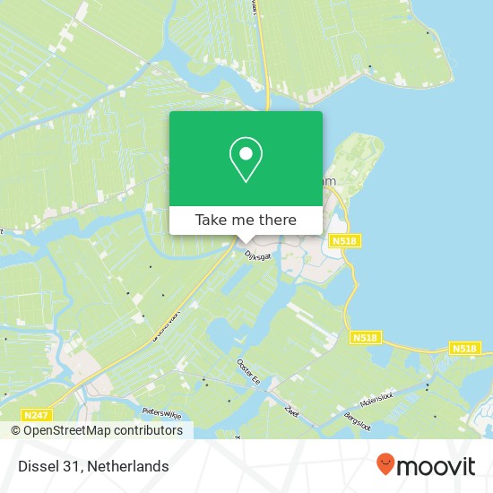 Dissel 31, Dissel 31, 1141 ZM Monnickendam, Nederland Karte