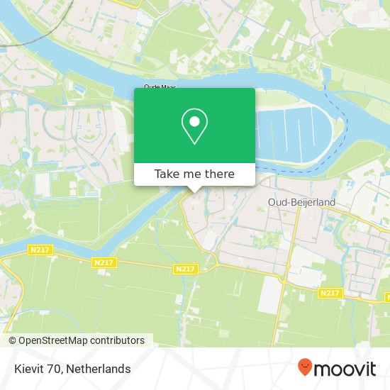 Kievit 70, 3263 BE Oud-Beijerland Karte