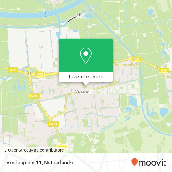 Vredesplein 11, Vredesplein 11, 5142 RA Waalwijk, Nederland map