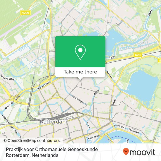 Praktijk voor Orthomanuele Geneeskunde Rotterdam, Bergweg 117 map