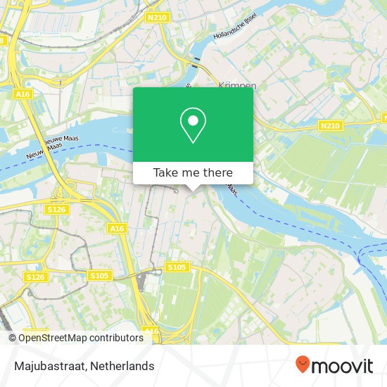 Majubastraat, Majubastraat, 2987 BN Ridderkerk, Nederland map