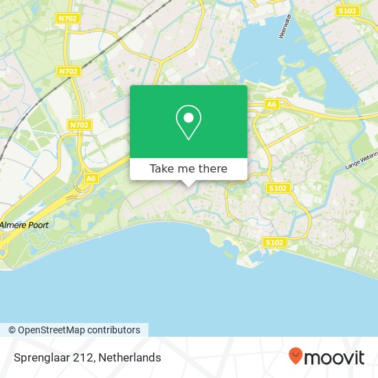 Sprenglaar 212, 1359 Almere-Haven Karte