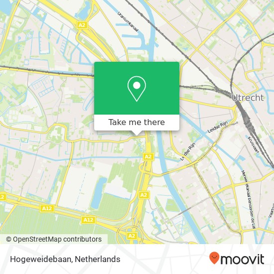 Hogeweidebaan, 3544 Utrecht Karte