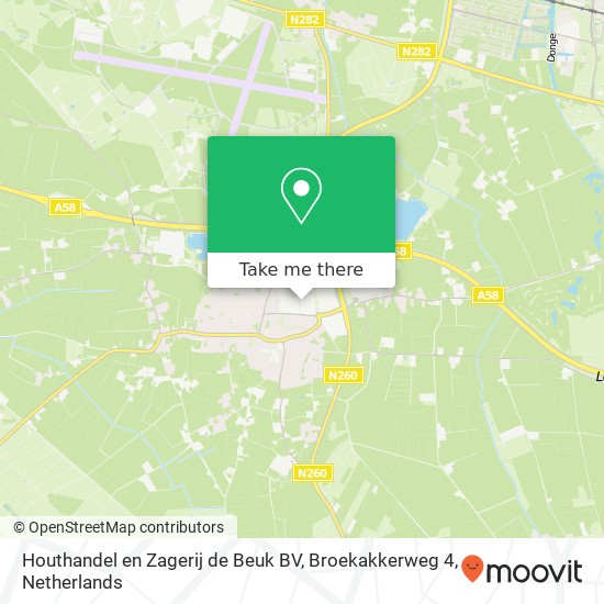 Houthandel en Zagerij de Beuk BV, Broekakkerweg 4 map