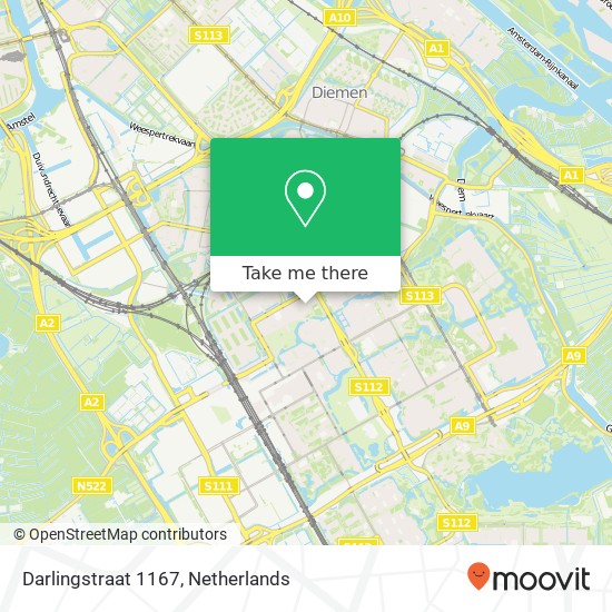 Darlingstraat 1167, 1102 Amsterdam map