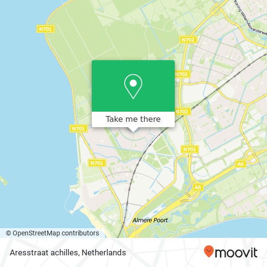 Aresstraat achilles, 1363 Almere-Stad Karte