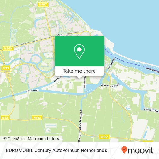 EUROMOBIL Century Autoverhuur, Rondeboslaan 17 map