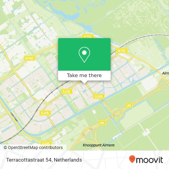 Terracottastraat 54, 1339 AZ Almere-Buiten Karte