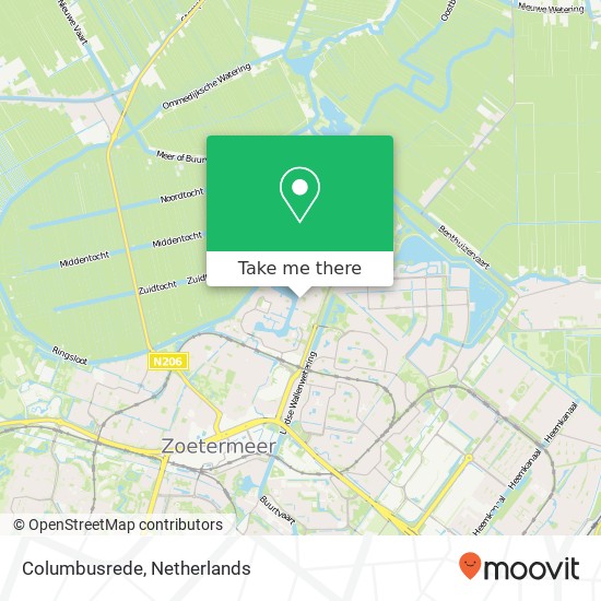 Columbusrede, Columbusrede, 2725 KM Zoetermeer, Nederland map