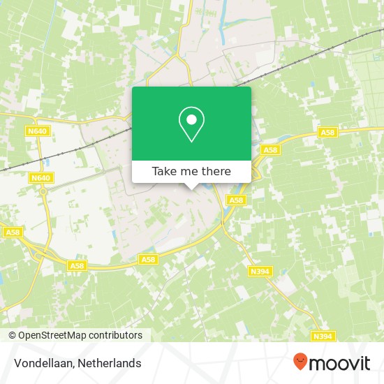 Vondellaan, Vondellaan, 4873 EL Etten-Leur, Nederland Karte