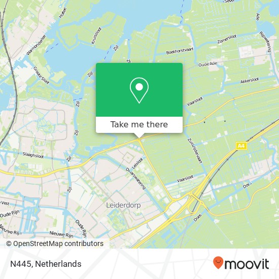 N445, N445, Leiderdorp, Nederland map