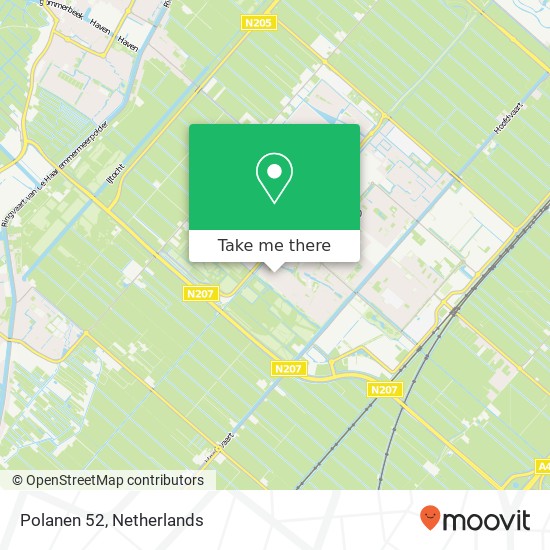 Polanen 52, 2151 DT Nieuw-Vennep Karte