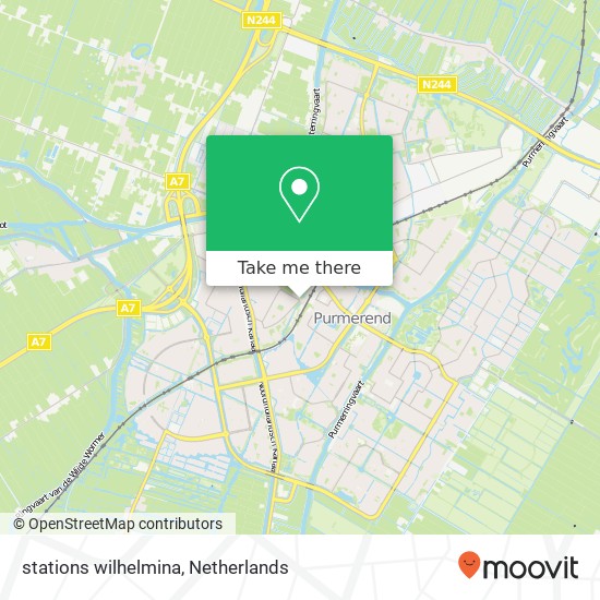 stations wilhelmina, 1441 Purmerend Karte