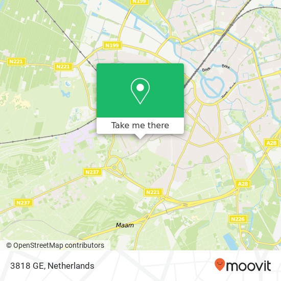 3818 GE, 3818 GE Amersfoort, Nederland map