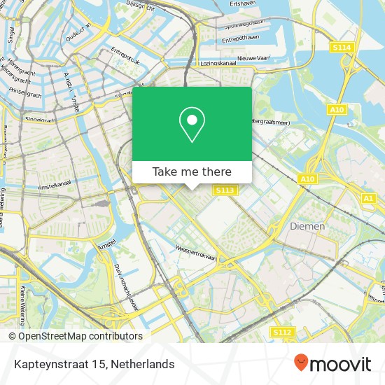Kapteynstraat 15, 1097 KN Amsterdam map