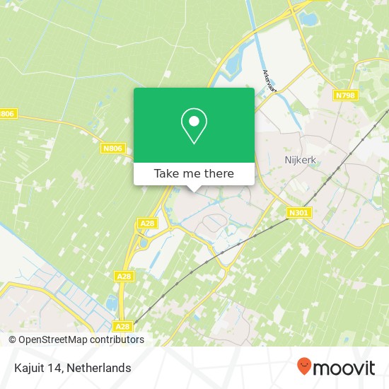 Kajuit 14, 3863 VS Nijkerk Karte