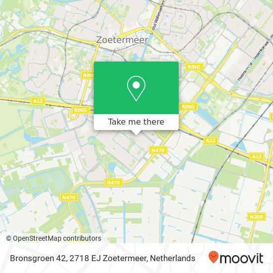 Bronsgroen 42, 2718 EJ Zoetermeer map