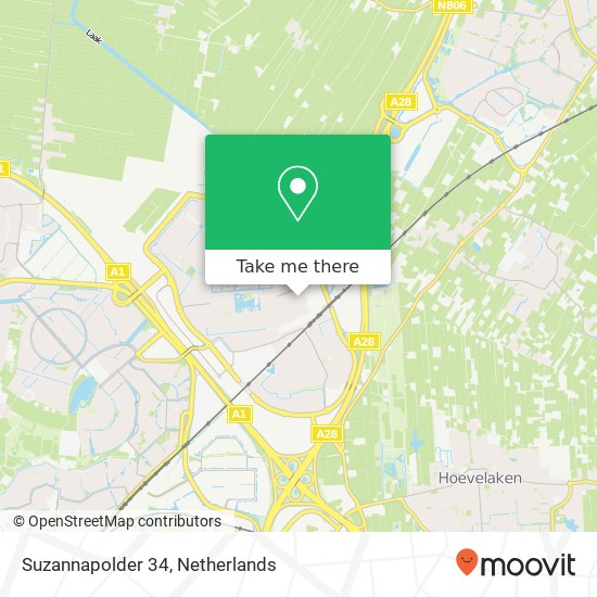 Suzannapolder 34, 3825 LP Amersfoort map