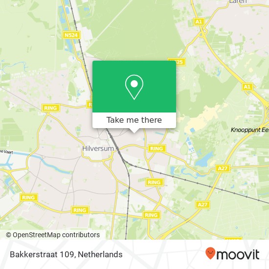 Bakkerstraat 109, 1221 GV Hilversum map