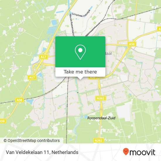 Van Veldekelaan 11, 4707 AH Roosendaal Karte