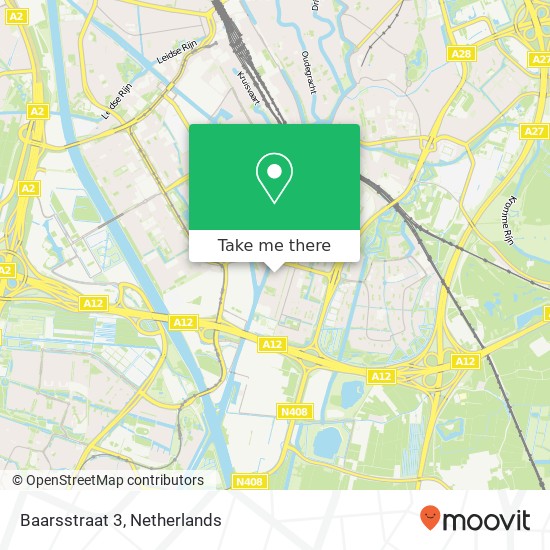 Baarsstraat 3, 3525 TN Utrecht Karte
