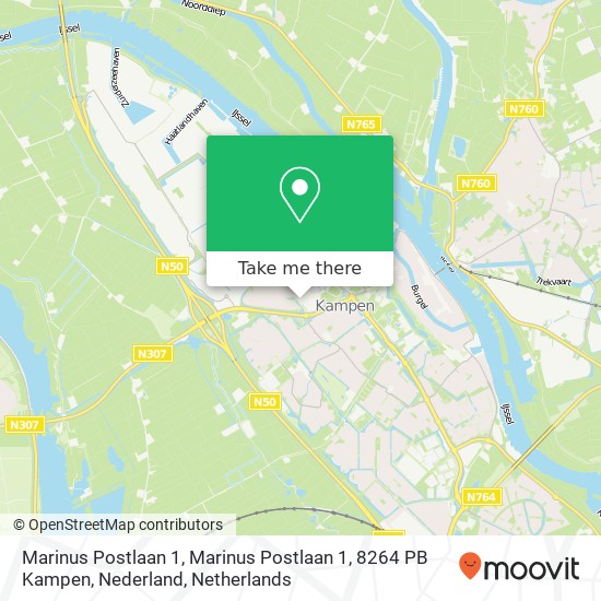 Marinus Postlaan 1, Marinus Postlaan 1, 8264 PB Kampen, Nederland Karte