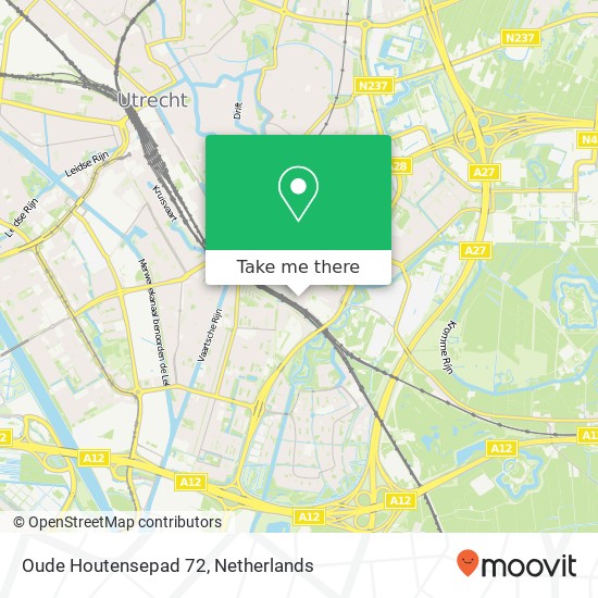 Oude Houtensepad 72, 3582 CX Utrecht map