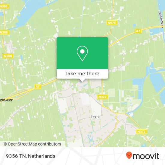 9356 TN, 9356 TN Tolbert, Nederland map