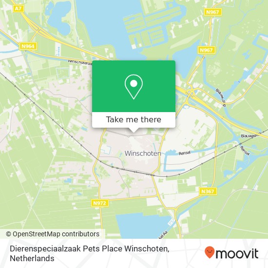 Dierenspeciaalzaak Pets Place Winschoten, Heemskerkstraat 57 map