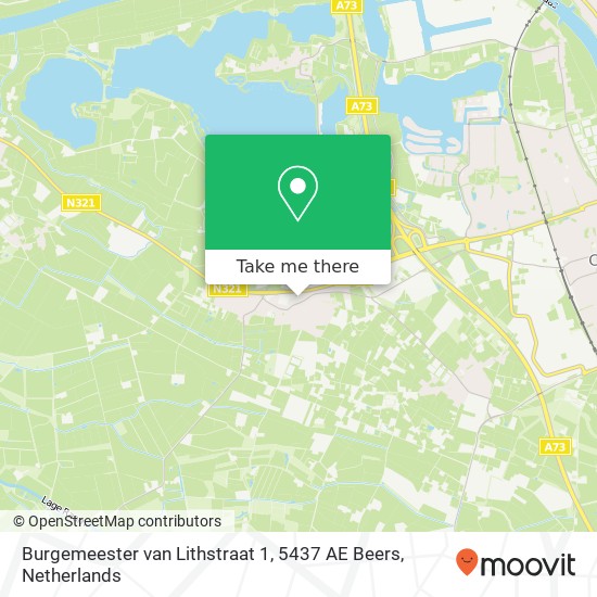 Burgemeester van Lithstraat 1, 5437 AE Beers map