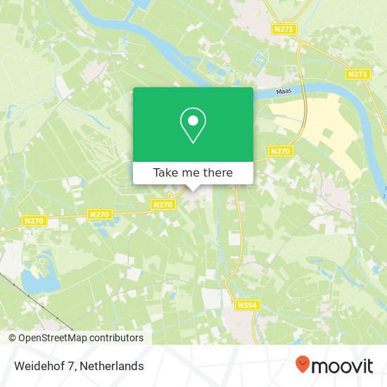 Weidehof 7, 5861 DB Wanssum map