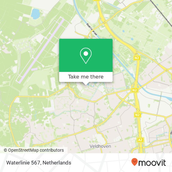 Waterlinie 567, 5658 NP Eindhoven Karte