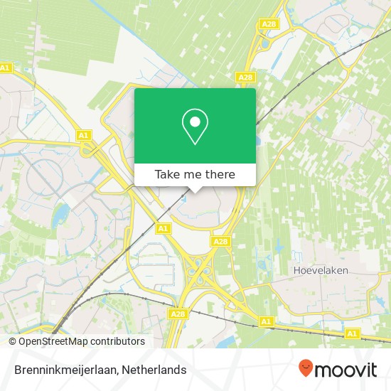 Brenninkmeijerlaan, 3829 Hooglanderveen Karte