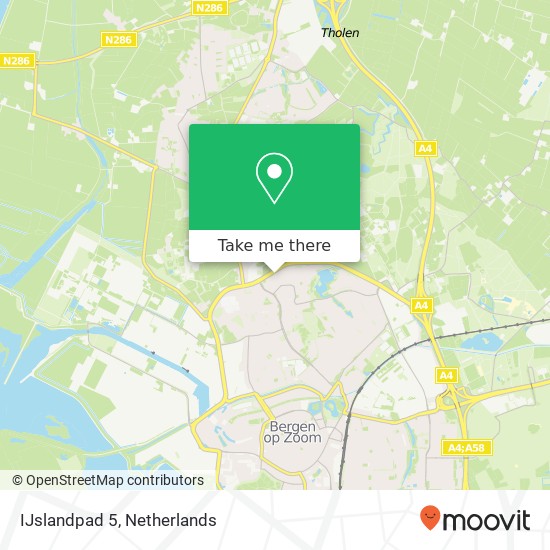 IJslandpad 5, 4614 Bergen op Zoom map