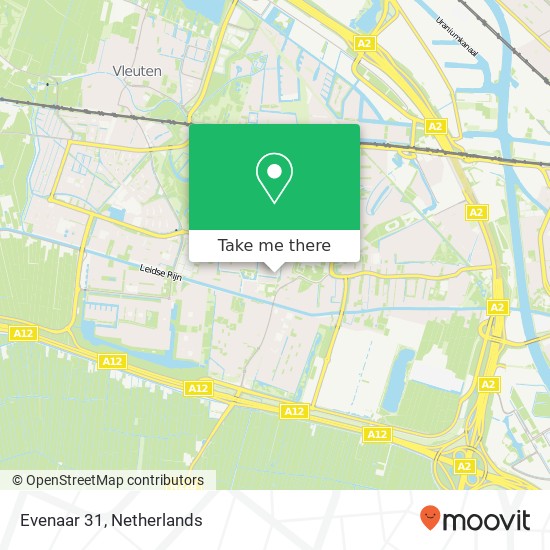 Evenaar 31, 3454 RB De Meern map